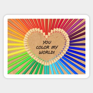 Colouring Pencil Heart Sticker